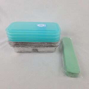 4-Pack Stainless Steel Food Storage Containers - Double Compartment Leakproof